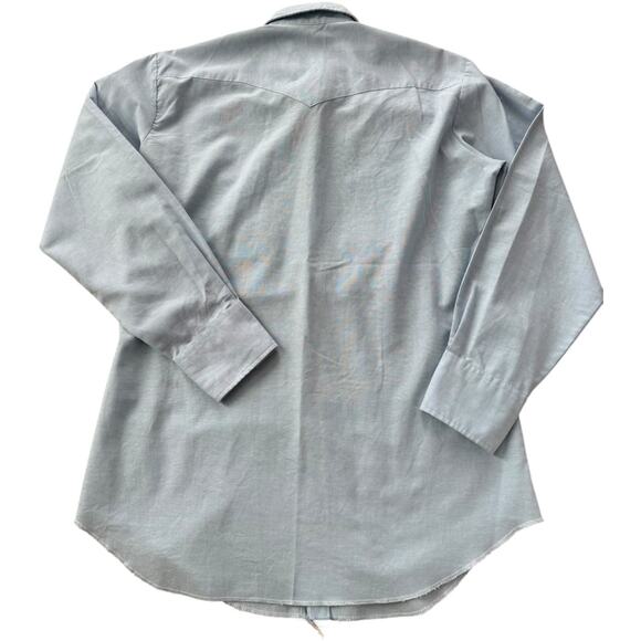 VTG H Bar C California Ranchwear Placket chambray  Bib long tail shirt medium - Picture 9 of 16